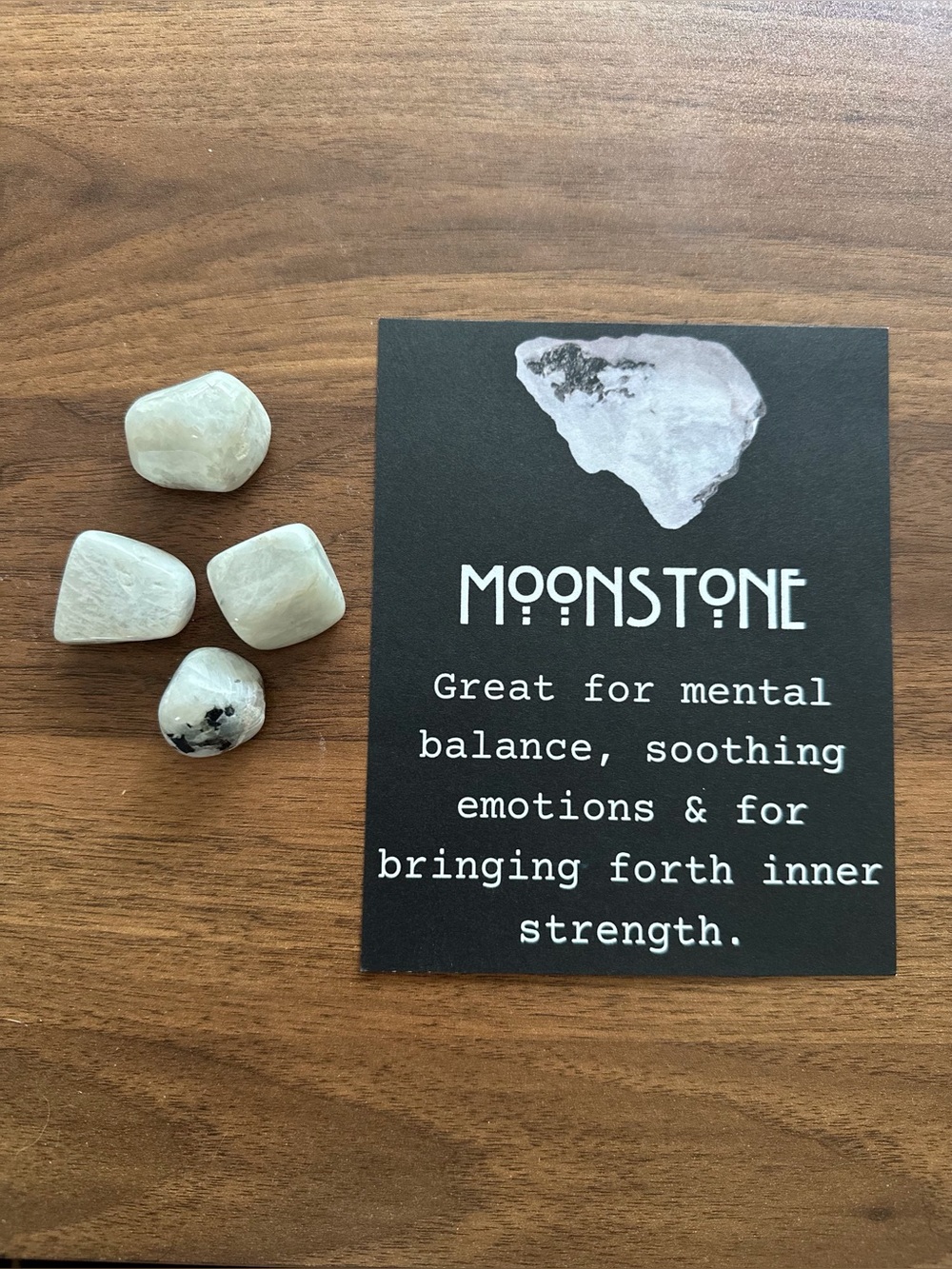 4 pcs Moonstone Tumbled Stones - White